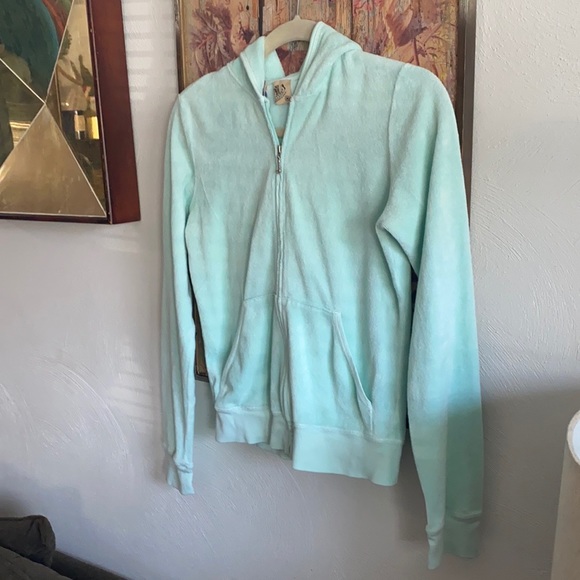 JUICY COUTURE Y2K TERRYCLOTH JACKET MINT GREEN ZIP HOODIE JACKET M - Picture 13 of 13